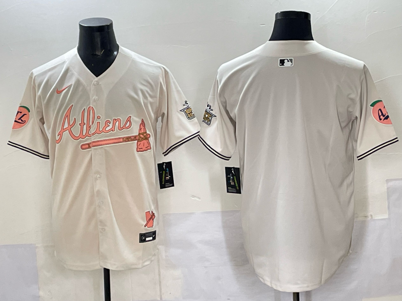 Men Atlanta Braves blank cream Nike 2025 MLB Jersey style 008->atlanta braves->MLB Jersey